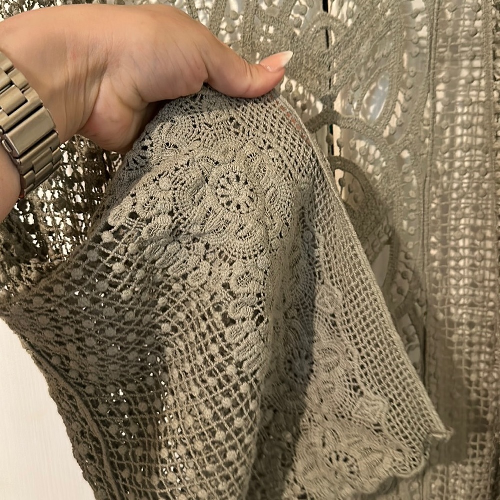 Olive lace cardigan